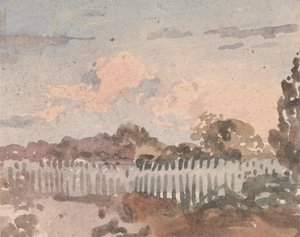 Landschaft mit Zaun