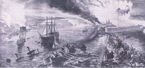 Der Fall von Sewastopol und der Rückzug der Russen, 8. September 1855, Illustration aus British Battles on Land and Sea, 1915 von William Crimea Simpson