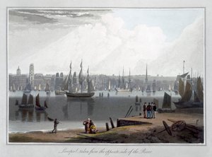 Liverpool, von der gegenüberliegenden Seite des Flusses, 1815