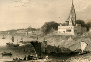 Die Bernar-Pagode, Benares, 1835
