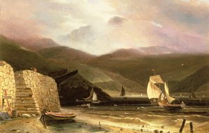 Ansicht von Arran, mit Segelschiffen in einem Sturm, 1814 von William Daniell