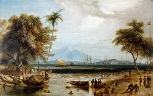 Wasserstelle am Anjer Point, auf der Insel Java (Indonesien) von William Daniell