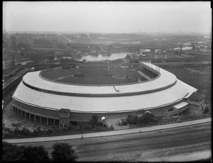 Luftaufnahme der Polo Grounds, 3. Juli 1914