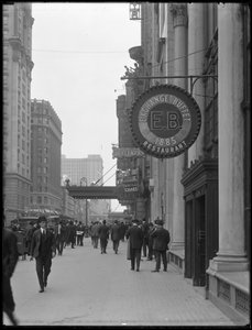 Exchange Buffet Schild bei 220 W. 42nd Street, New York City, 2. Mai 1916