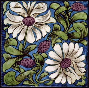Blumenzweig, 1880-1890 von William de Morgan