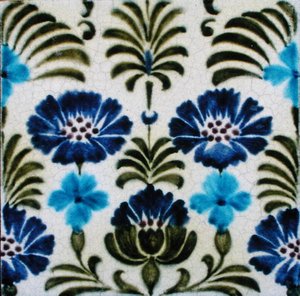 Fliese mit persischem Blumenmuster