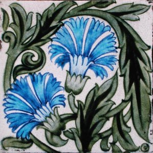 Fliesenkachel mit Blumendesign