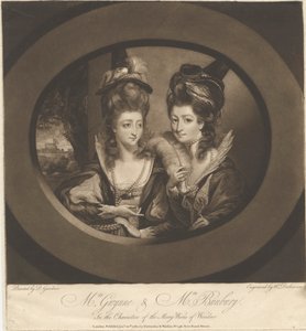Mrs. Gwynne und Mrs. Bunbury in den Charakteren der lustigen Weiber von Windsor von William Dickinson