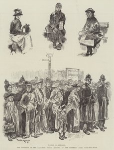 Die Not im East-End, große Versammlung in der Assembly Hall, Mile-End-Road von William Douglas Almond