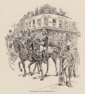 "Die Pferdewachen trampeln vorbei" (Gravur) von William Douglas Almond