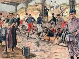 Wäsche für die Soldaten, Douarnenez, 1915 von William Douglas Almond