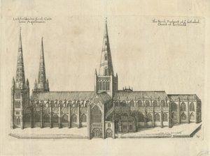 Lichfield Kathedrale - Südansicht von William Dugdale