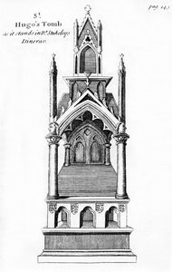Grab von Little Saint Hugh of Lincoln, aus Anglia Judaica von De Blessiers Tovey, veröffentlicht in Oxford, 1738 von William Dugdale