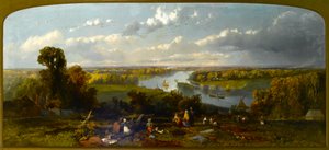Picknick auf dem Richmond Hill mit Blick auf die Themse, Surrey