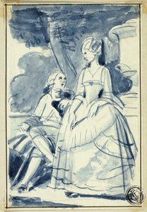 Mann und Frau in Kleidung des 18. Jahrhunderts von William Edward Frost
