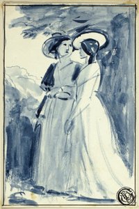 Zwei Frauen in Kleidung des späten 18. Jahrhunderts von William Edward Frost