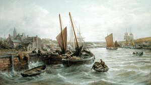 Fischerboote im Hafen von Peel, Isle of Man von William Edward Webb