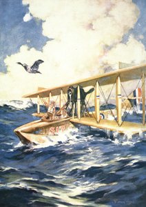 "Mit unserem Wasserflugzeug in der Nordsee, ein Träger zur Rettung", aus 