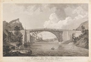 Ansicht der Gusseisenbrücke bei Coalbrookdale von William Ellis