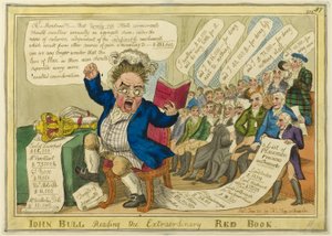 John Bull liest das außergewöhnliche Rote Buch