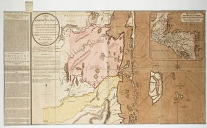 Eine Karte eines Teils von Yucatan oder des Teils der Ostküste innerhalb der Bucht von Honduras, der Großbritannien zum Holzschneiden zugewiesen wurde, gemäß der am 14. Juli 1786 mit Spanien unterzeichneten Konvention. Von einem Bay Man. von William Faden