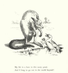 Die Ente und das Känguru (Gravur)