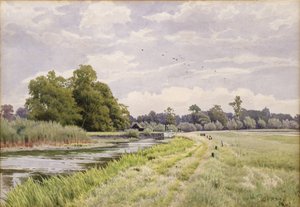 Am Fluss Ouse, Hemingford Grey, 1904 von William Fraser Garden