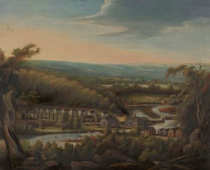 Die Eli Whitney Waffenfabrik, verso: Schmied beschlägt Pferd