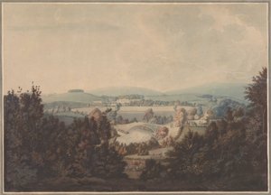 Landschaft mit Fluss und Brücke von William Green