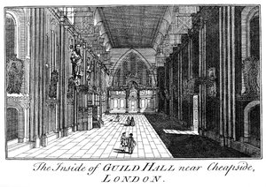 Das Innere der Guild Hall in der Nähe von Cheapside, London