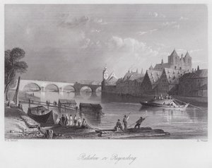 Ratisbon oder Regensburg (Gravur) von William H. Bartlett
