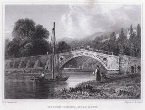 Weston Bridge, nahe Bath (Gravur) von William H. Bartlett
