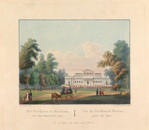 Welgelegen: Ansicht des Pavillons von Harlem vom Wald aus gesehen