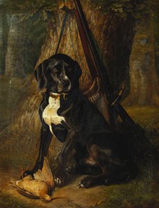 Ein Jagdhund mit einer Waldschnepfe, 1842