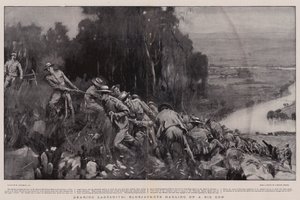 Nähern von Ladysmith, Matrosen ziehen eine große Kanone von William Hatherell