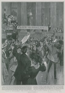 Frieden wird verkündet: Die Szene vor dem Mansion House am Sonntagabend von William Hatherell