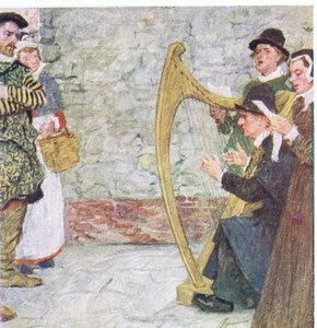Shakespeare hört den Balladensängern in der Nähe des Somerset House zu, aus My Magazine, veröffentlicht 1922 von William Hatherell