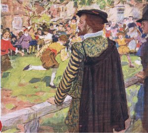 Shakespeare beobachtet Kinder beim Spielen in der Nähe von Temple Bar, aus My Magazine, veröffentlicht 1922