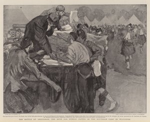 Die Schlacht von Omdurman, der Ansturm auf die Sonntagszeitungen im südlichen Lager in Wiltshire