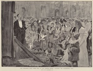 Der Kinderkostümball im Mansion House, Beobachtung der Marionettenshow von William Hatherell