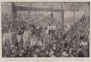Der Besuch der Königin in South Kensington, Ihre Majestät legt den Grundstein des Victoria and Albert Museums