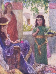 Das kleine Dienstmädchen der Frau Naaman, aus Die Bibelgeschichte, veröffentlicht von Hodder & Stoughton, ca. 1930 von William Hatherell