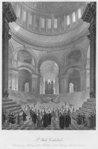 St. Pauls Kathedrale. Jahrestreffen der Kinder der Wohltätigkeitsschulen von London, um 1841 von William Haydon Fuge