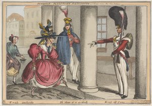 Moderne militärische Tapferkeit - Eine Skizze in der Nähe des neuen Palastes. Draußen - Oh je, es ist so schmutzig, ca. 1829