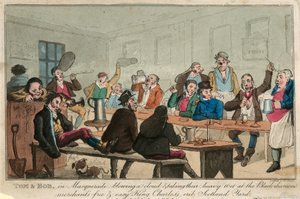 Tom und Bob in Maskerade, eine Wolke blasen und ihr schweres Nass nehmen von William Heath