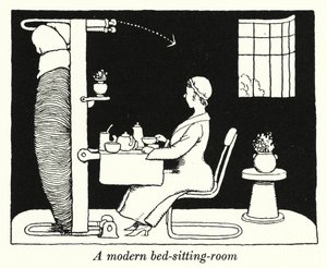 Ein modernes Wohn-Schlafzimmer von William Heath Robinson