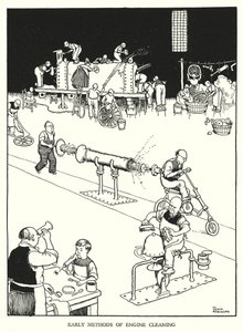 Illustration für Railway Ribaldry von W Heath Robinson (Lithografie) von William Heath Robinson