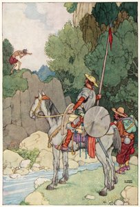 Illustration für Die Abenteuer des Don Quijote (Farblithografie) von William Heath Robinson
