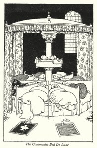 Das Gemeinschaftsbett De Luxe (Lithografie) von William Heath Robinson