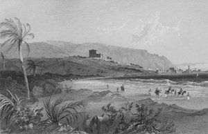Zugang zu Caipha, Bucht von Akko, Küste von Palästina von William Henry Bartlett